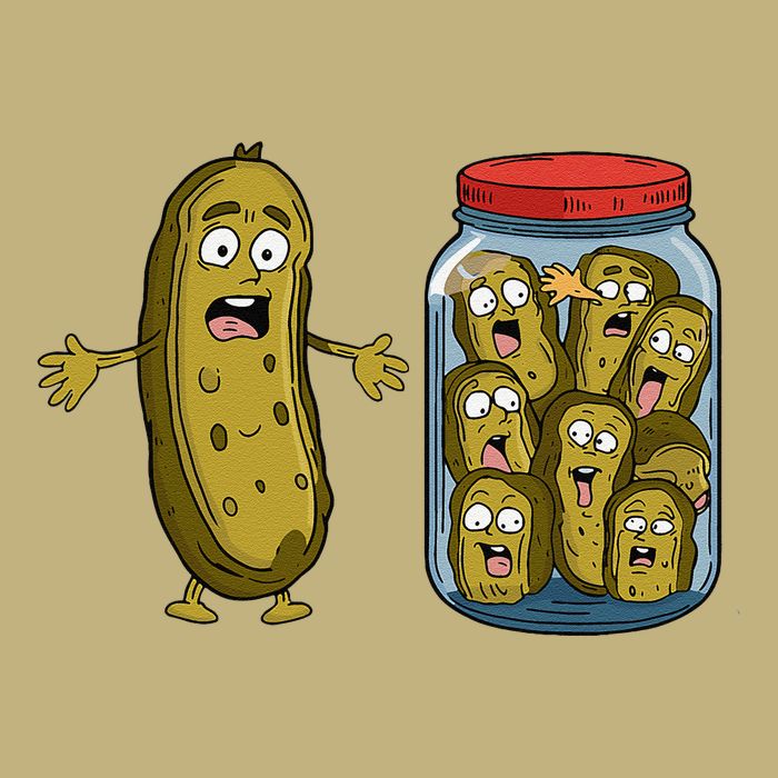 Funny Pickle Surprise A Cucumber And A Jar Of Sliced Pickles T-Shirt