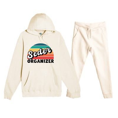 Funny Passover Seder Organizer Jewish Passover Leader Premium Hooded Sweatsuit Set