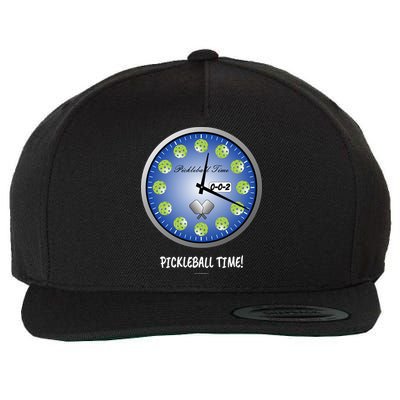Fun Pickleball Shirt, Pickleball Time, Pickleball Clock Wool Snapback Cap