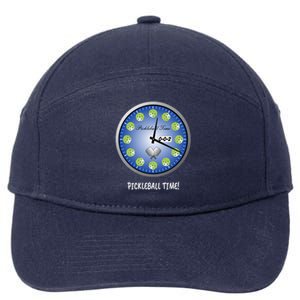 Fun Pickleball Shirt, Pickleball Time, Pickleball Clock 7-Panel Snapback Hat