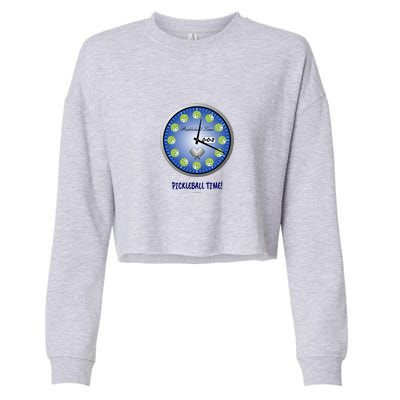 Fun Pickleball Shirt, Pickleball Time, Pickleball Clock Cropped Pullover Crew