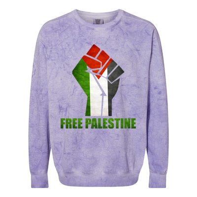 Free Palestine Supports Palestine And Arab Gift Colorblast Crewneck Sweatshirt