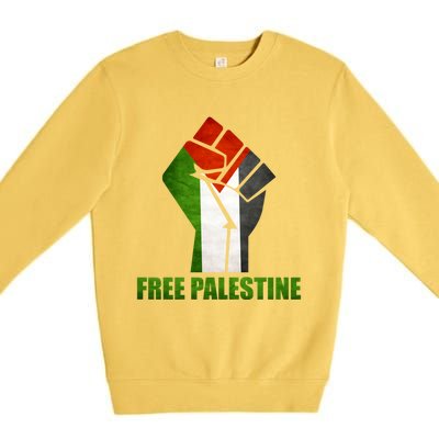 Free Palestine Supports Palestine And Arab Gift Premium Crewneck Sweatshirt