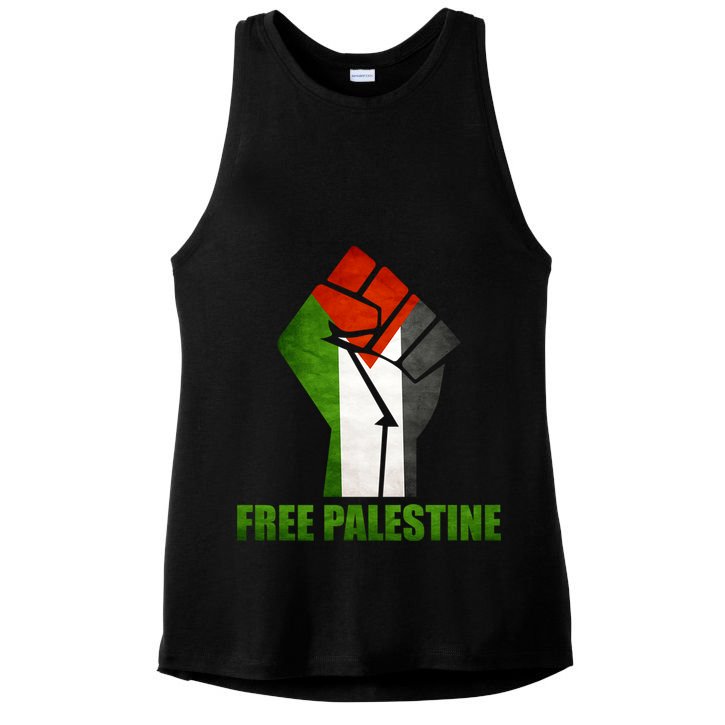 Free Palestine Supports Palestine And Arab Gift Ladies PosiCharge Tri-Blend Wicking Tank