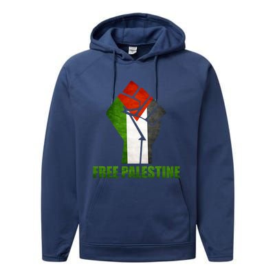 Free Palestine Supports Palestine And Arab Gift Performance Fleece Hoodie