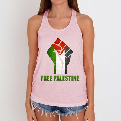 Free Palestine Supports Palestine And Arab Gift Women's Knotted Racerback Tank