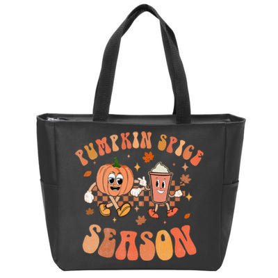 Funky Pumpkin Spice Fall Hippie Vibes Zip Tote Bag