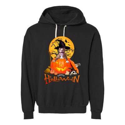 Funny Pitbull Spooky Halloween Garment-Dyed Fleece Hoodie