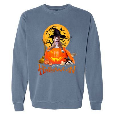 Funny Pitbull Spooky Halloween Garment-Dyed Sweatshirt