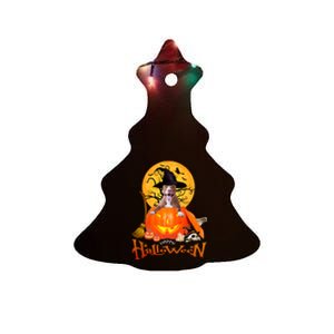 Funny Pitbull Spooky Halloween Ceramic Tree Ornament