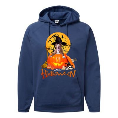 Funny Pitbull Spooky Halloween Performance Fleece Hoodie