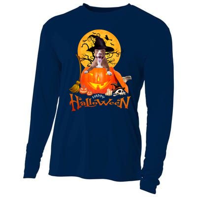 Funny Pitbull Spooky Halloween Cooling Performance Long Sleeve Crew