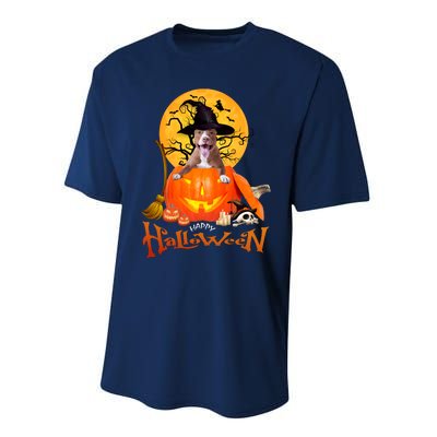 Funny Pitbull Spooky Halloween Performance Sprint T-Shirt