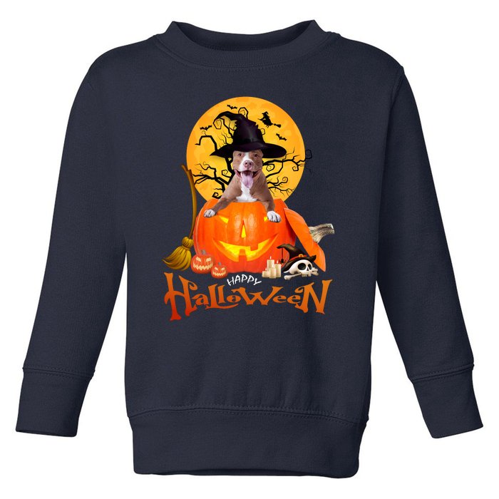 Funny Pitbull Spooky Halloween Toddler Sweatshirt