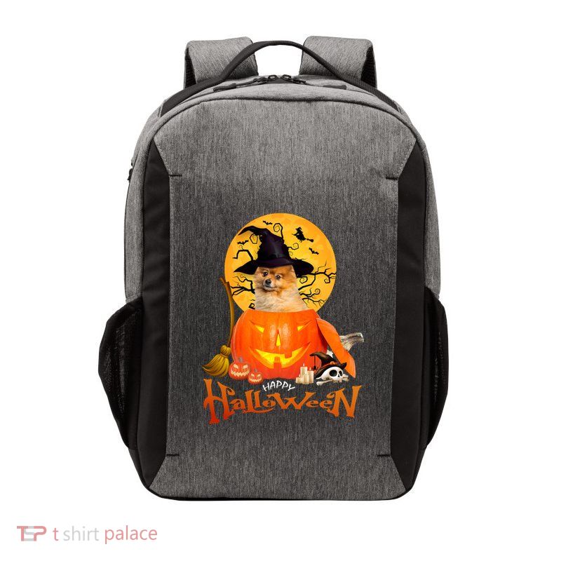 Funny Pomeranian Spooky Halloween Vector Backpack