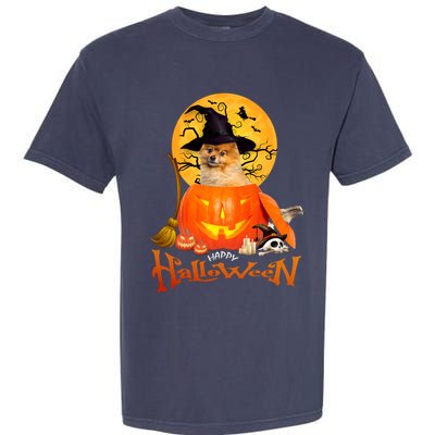 Funny Pomeranian Spooky Halloween Garment-Dyed Heavyweight T-Shirt