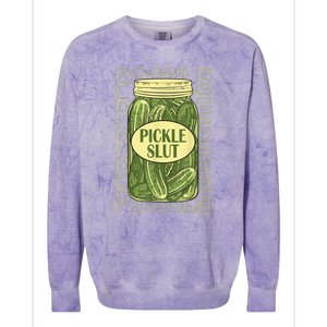 Funny Pickle Slut Who Loves Pickles Apaprel Gift Colorblast Crewneck Sweatshirt