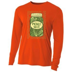 Funny Pickle Slut Who Loves Pickles Apaprel Gift Cooling Performance Long Sleeve Crew