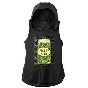 Funny Pickle Slut Who Loves Pickles Apaprel Gift Ladies PosiCharge Tri-Blend Wicking Draft Hoodie Tank