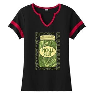 Funny Pickle Slut Who Loves Pickles Apaprel Gift Ladies Halftime Notch Neck Tee