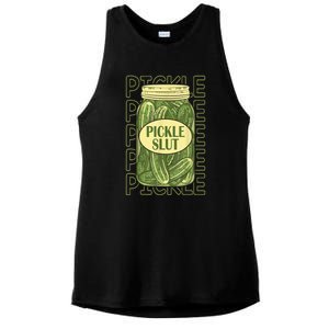 Funny Pickle Slut Who Loves Pickles Apaprel Gift Ladies PosiCharge Tri-Blend Wicking Tank