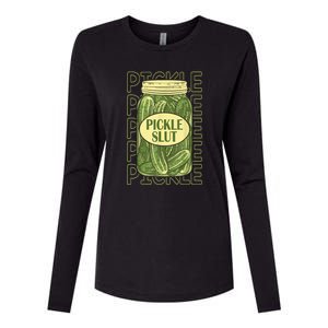 Funny Pickle Slut Who Loves Pickles Apaprel Gift Womens Cotton Relaxed Long Sleeve T-Shirt