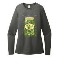 Funny Pickle Slut Who Loves Pickles Apaprel Gift Womens CVC Long Sleeve Shirt