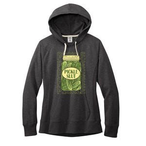 Funny Pickle Slut Who Loves Pickles Apaprel Gift Women's Fleece Hoodie