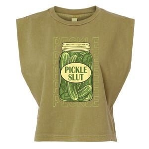 Funny Pickle Slut Who Loves Pickles Apaprel Gift Garment-Dyed Women's Muscle Tee