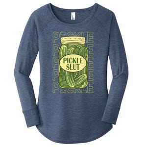 Funny Pickle Slut Who Loves Pickles Apaprel Gift Women's Perfect Tri Tunic Long Sleeve Shirt