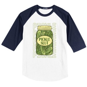 Funny Pickle Slut Who Loves Pickles Apaprel Gift Baseball Sleeve Shirt