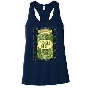 Funny Pickle Slut Who Loves Pickles Apaprel Gift Women's Racerback Tank