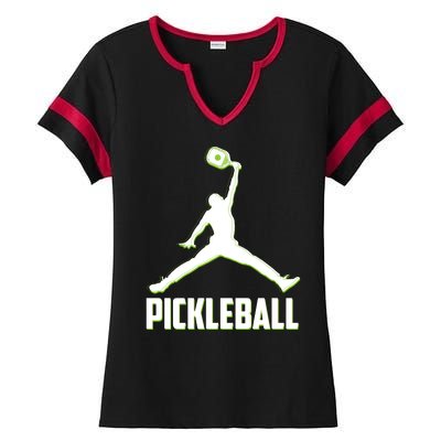 Funny Pickleball Sports Logo Ladies Halftime Notch Neck Tee