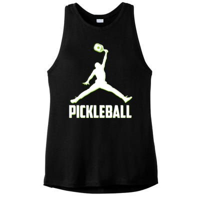 Funny Pickleball Sports Logo Ladies PosiCharge Tri-Blend Wicking Tank