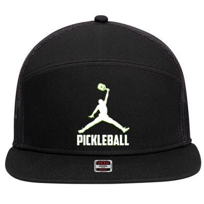 Funny Pickleball Sports Logo 7 Panel Mesh Trucker Snapback Hat