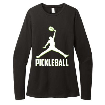 Funny Pickleball Sports Logo Womens CVC Long Sleeve Shirt