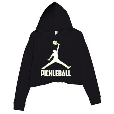 Funny Pickleball Sports Logo Crop Fleece Hoodie