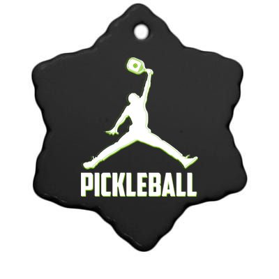 Funny Pickleball Sports Logo Ceramic Star Ornament