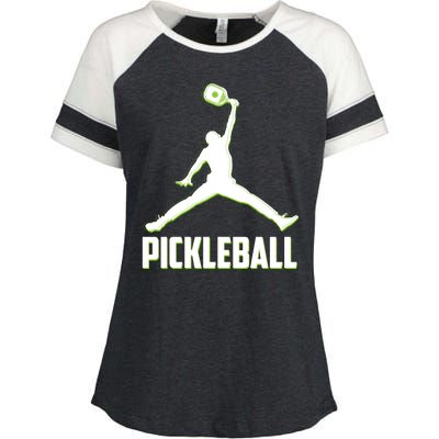 Funny Pickleball Sports Logo Enza Ladies Jersey Colorblock Tee