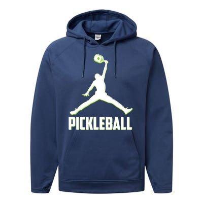 Funny Pickleball Sports Logo Performance Fleece Hoodie