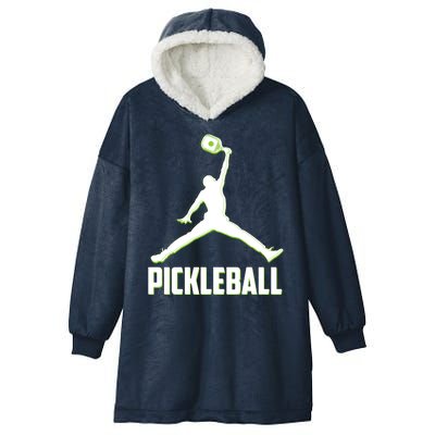 Funny Pickleball Sports Logo Hooded Wearable Blanket