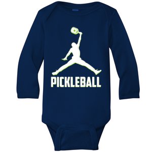 Funny Pickleball Sports Logo Baby Long Sleeve Bodysuit