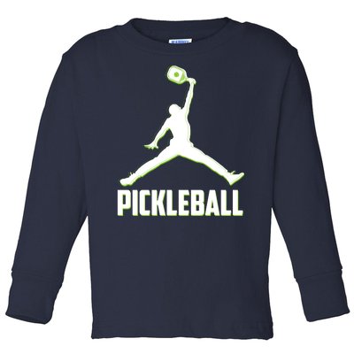 Funny Pickleball Sports Logo Toddler Long Sleeve Shirt