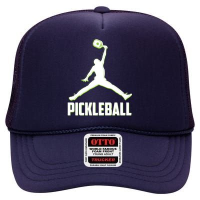 Funny Pickleball Sports Logo High Crown Mesh Back Trucker Hat