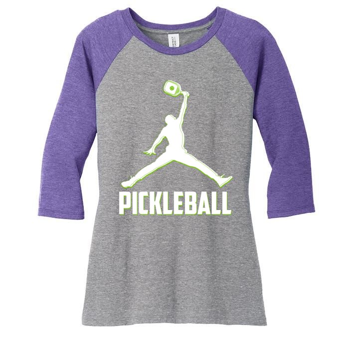 Funny Pickleball Sports Logo Women's Tri-Blend 3/4-Sleeve Raglan Shirt