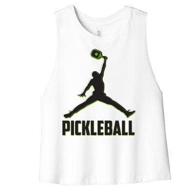 Funny Pickleball Sports Logo Women's Racerback Cropped Tank