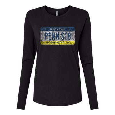 Funny Pa State Vanity License Plate Penn St8 Womens Cotton Relaxed Long Sleeve T-Shirt