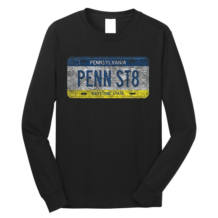 Funny Pa State Vanity License Plate Penn St8 Long Sleeve Shirt