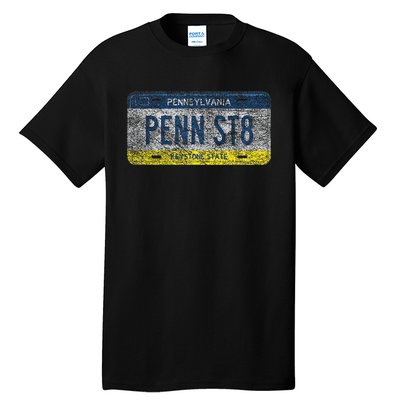 Funny Pa State Vanity License Plate Penn St8 Tall T-Shirt