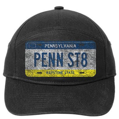 Funny Pa State Vanity License Plate Penn St8 7-Panel Snapback Hat